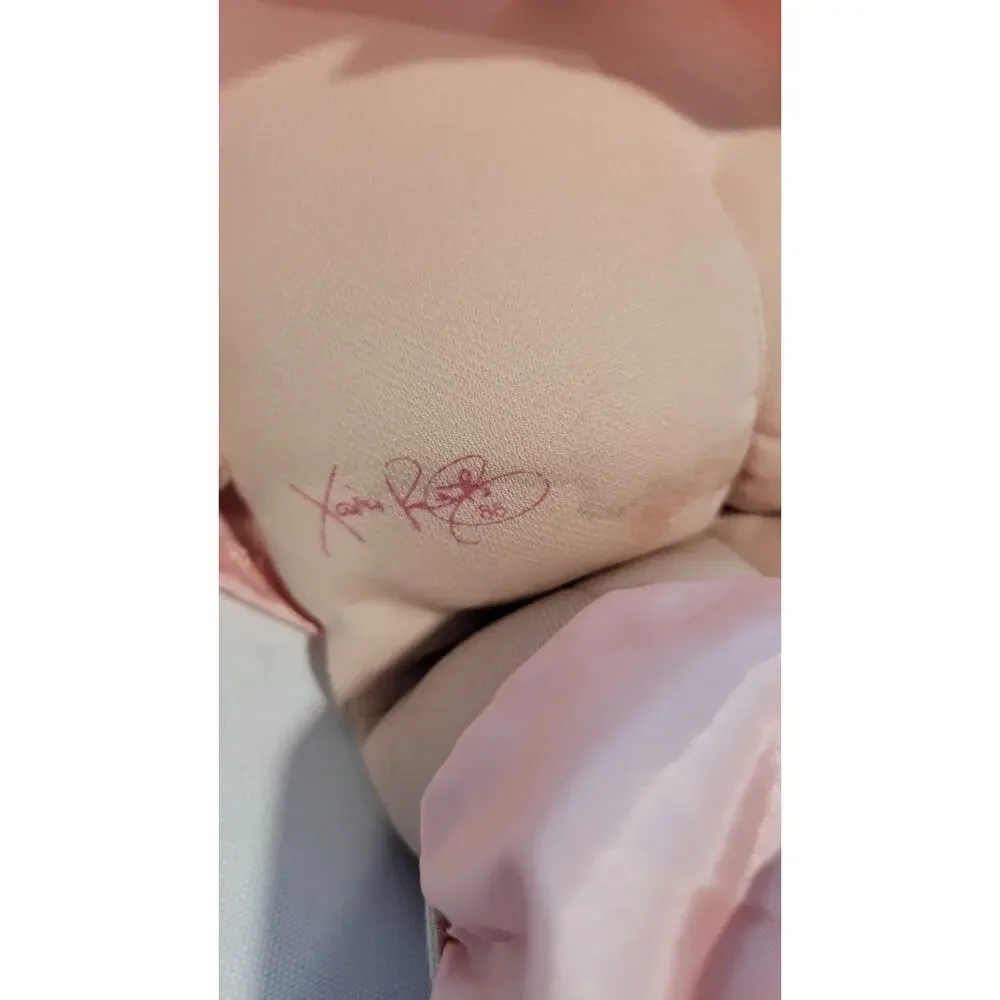 1985 Cabbage Patch Kids Doll Pink Outfit Blonde Hair Xavier Roberts Signed No...
